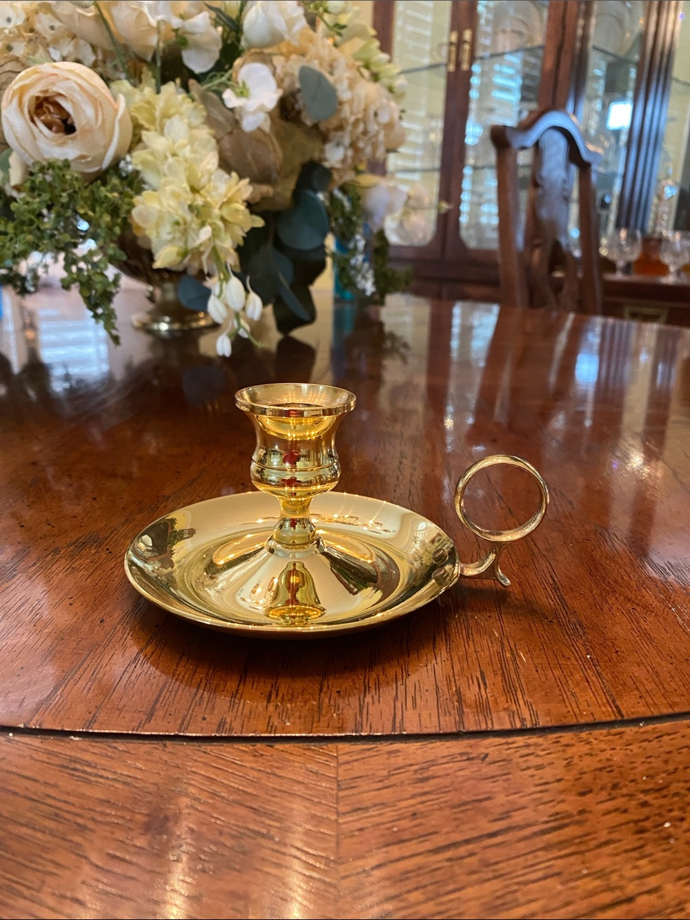 Baldwin Brass Chamberstick Candle Holder - Shiny Gold